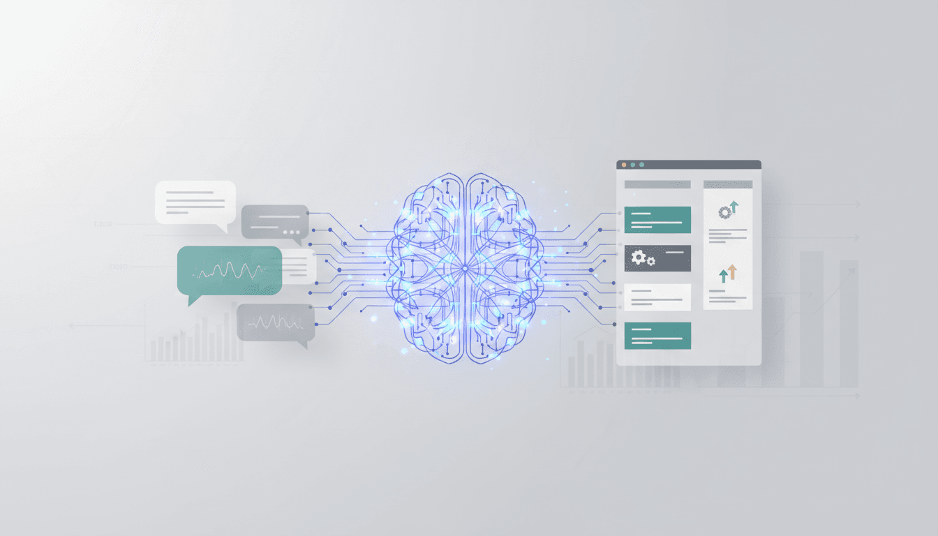 Illustration som visar AI och process i modern affärsmiljö