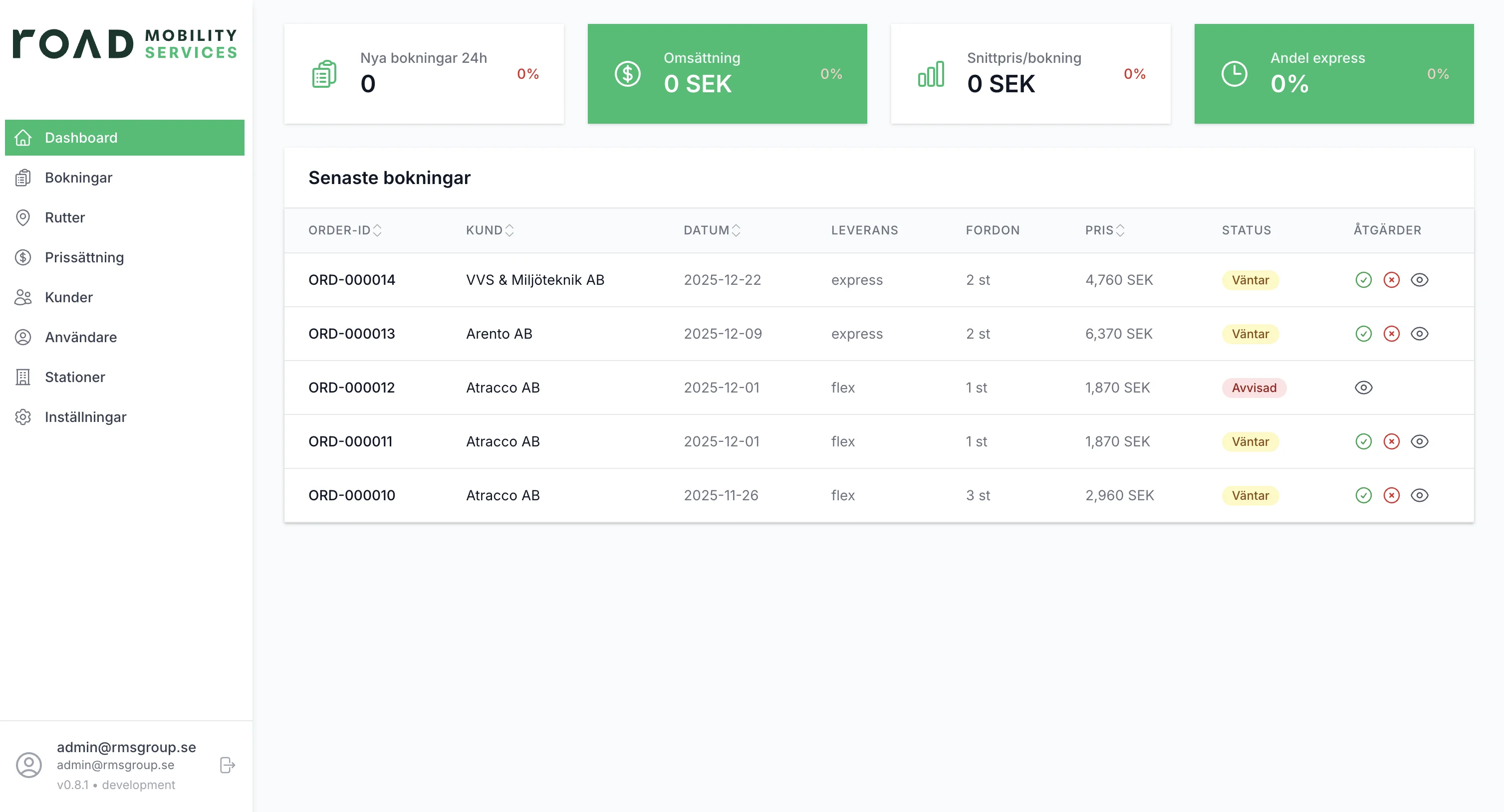 Smart bokningsportal med automatisk ruttplanering för RMS Group