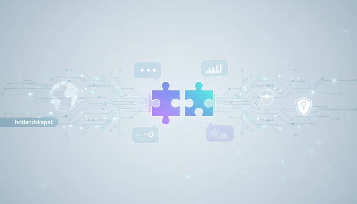 Illustration som visar AI och datahantering i modern affärsmiljö